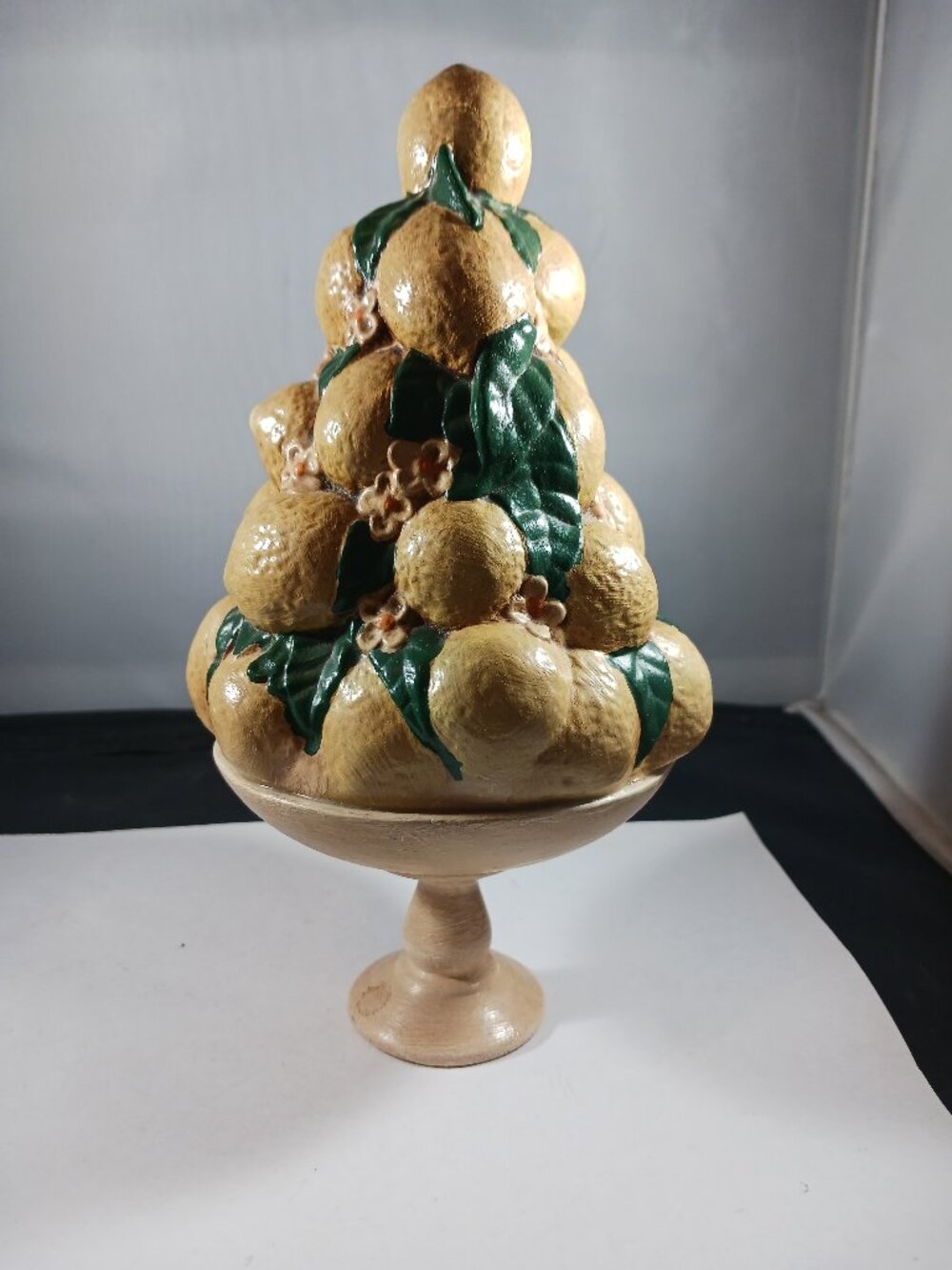 Vintage Italian Majolica Lemon 1968 Small Resin 8in Tall
